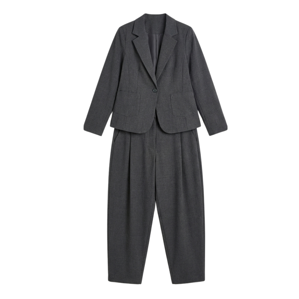 Dames 2-delige set met blazer en toelopende broek