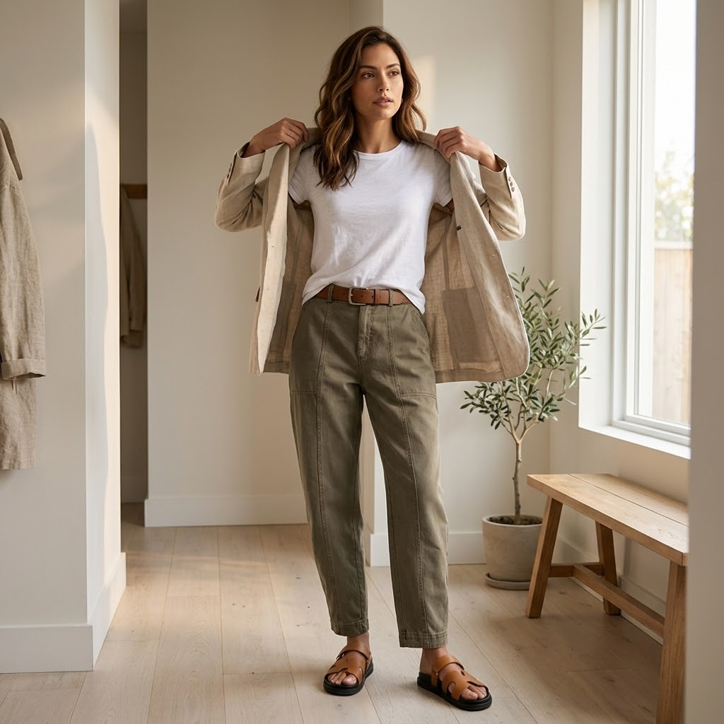 Dames broek met hoge taille en toelopende pijpen