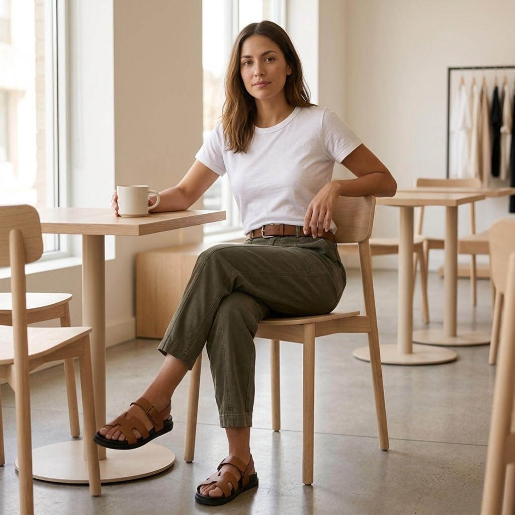 Dames broek met hoge taille en toelopende pijpen