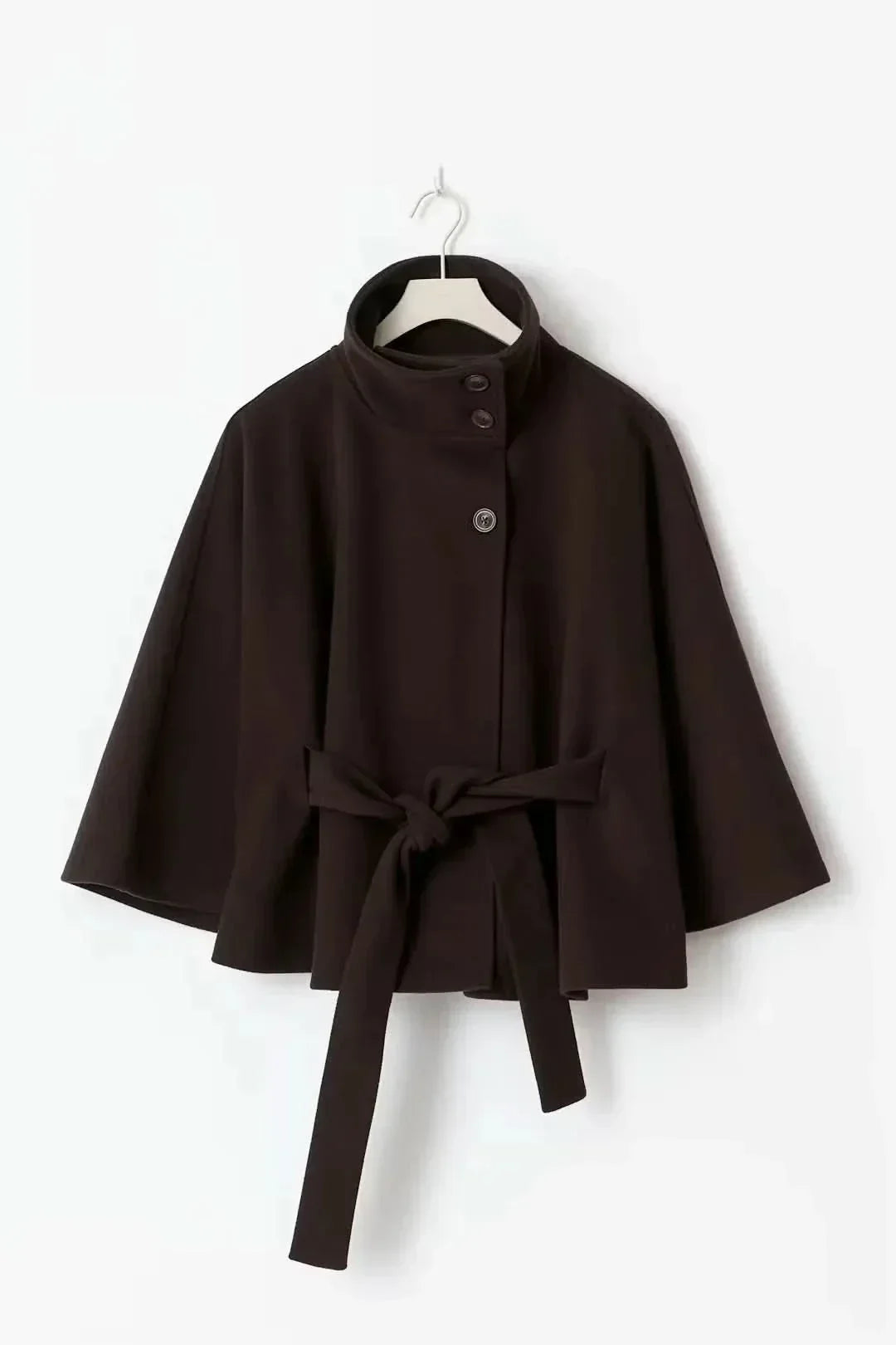 Dames gedrapeerde cape met getailleerde taille
