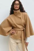 Dames gedrapeerde cape met getailleerde taille