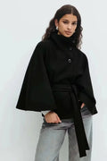 Dames gedrapeerde cape met getailleerde taille