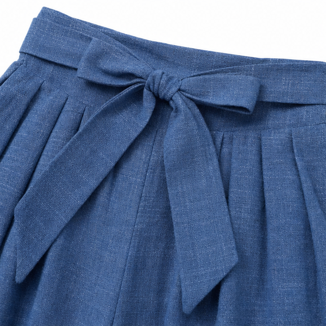 Dames geplooide pantalon met hoge taille en wijde pijpen