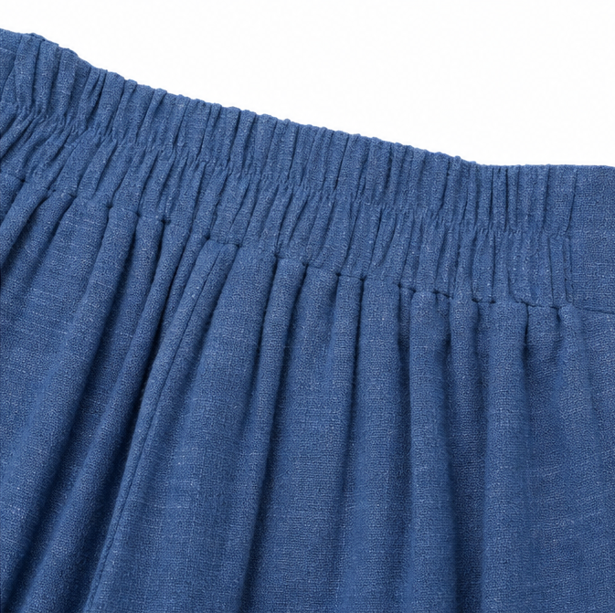 Dames geplooide pantalon met hoge taille en wijde pijpen