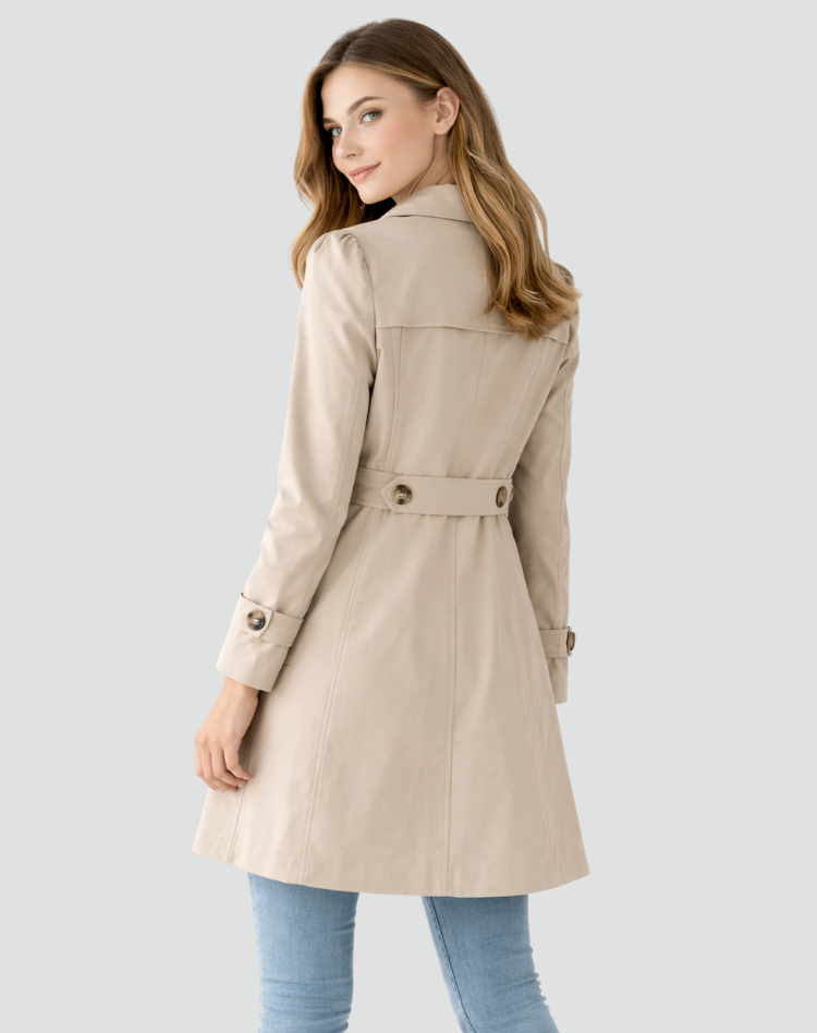 Dames getailleerde trenchcoat met knoopsluiting