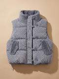 Dames gewatteerde bodywarmer met teddykraag en blinde rits