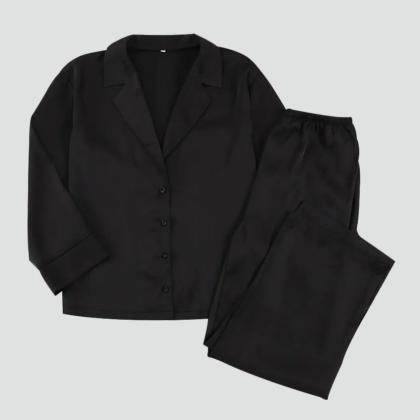 Dames glanzende pyjama voor rustige avonden