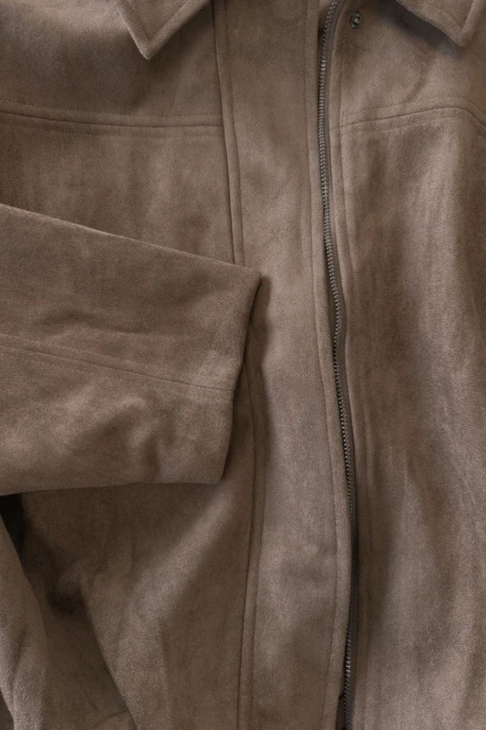Dames oversized bomberjack met plooien en suèdelook