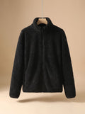 Dames oversized fleecevest met rits en opstaande kraag