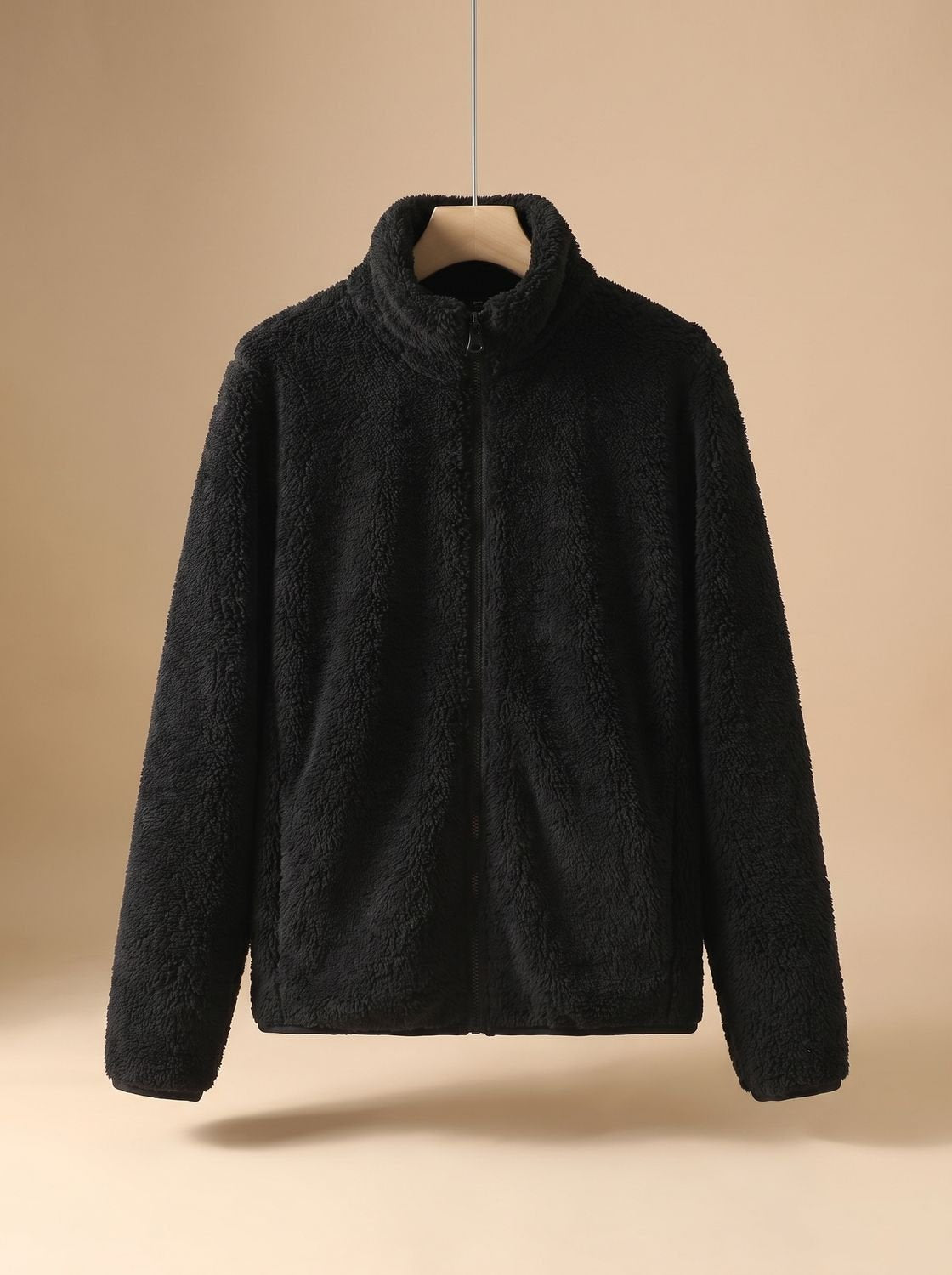 Dames oversized fleecevest met rits en opstaande kraag