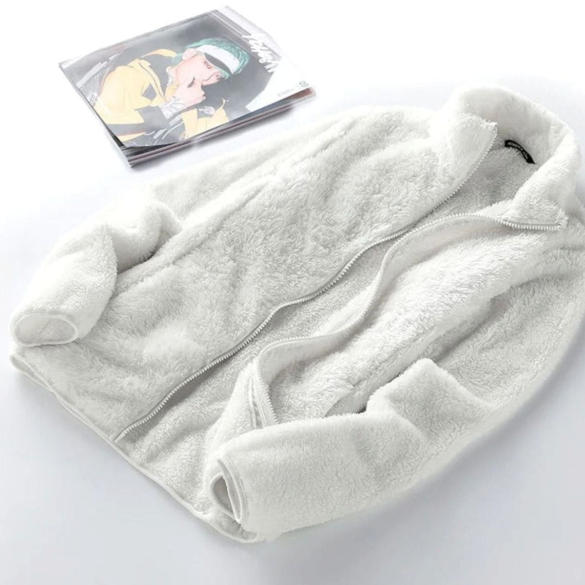 Dames oversized fleecevest met rits en opstaande kraag