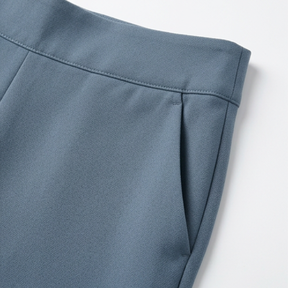 Dames overslag pantalon met hoge taille en wijde pijpen