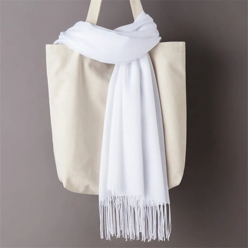 Dames sjaal met franjes voor herfst en winter