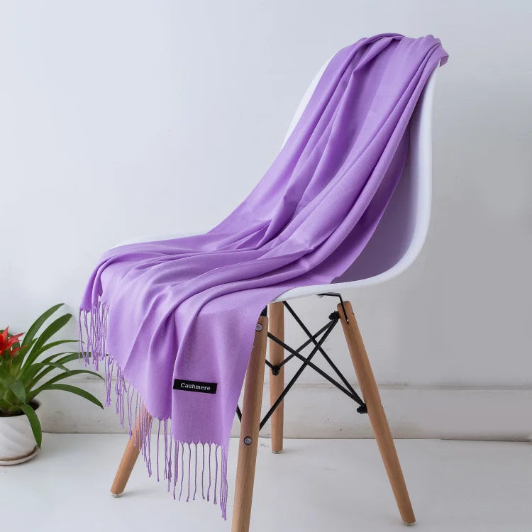 Dames sjaal met franjes voor herfst en winter