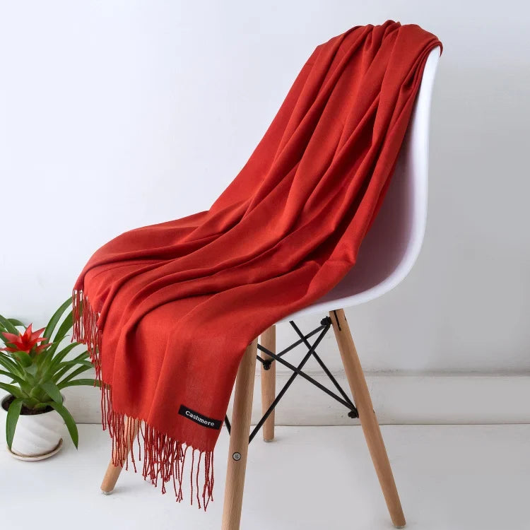 Dames sjaal met franjes voor herfst en winter