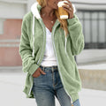 Dames teddy vest met capuchon en rits