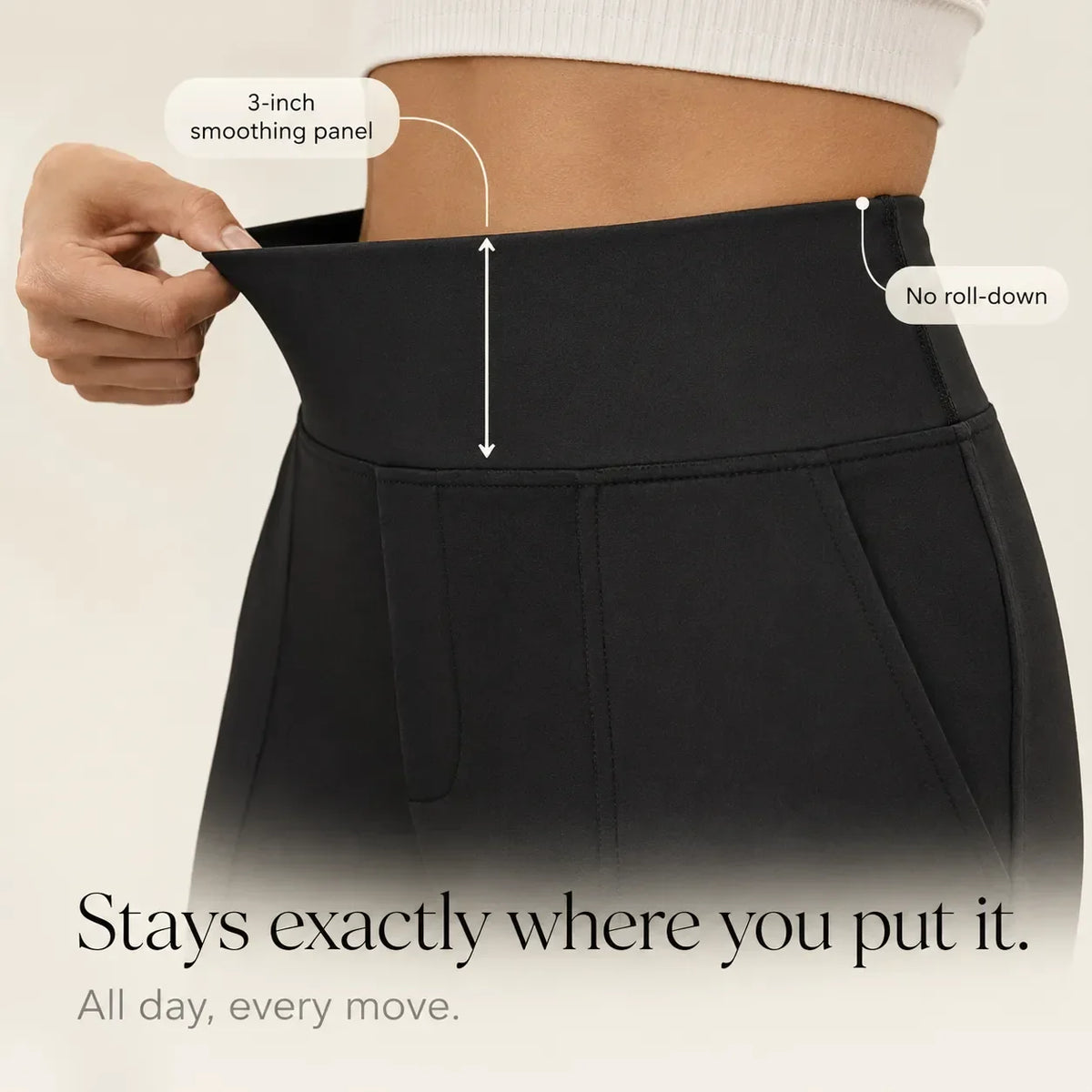 Dames wijde broek met hoge taille en diepe zakken