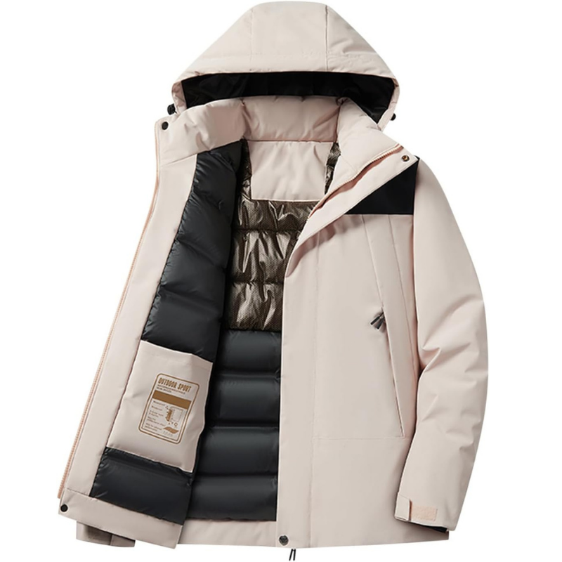 Dames winterjas met capuchon en ruime zakken