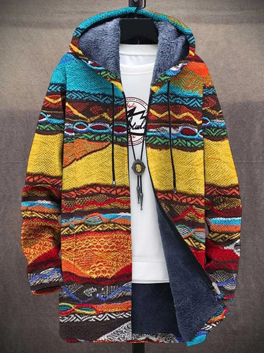 Heren bedrukte hoodie met fleecevoering en oversized pasvorm