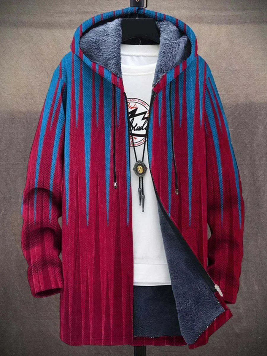 Heren bedrukte hoodie met fleecevoering en oversized pasvorm
