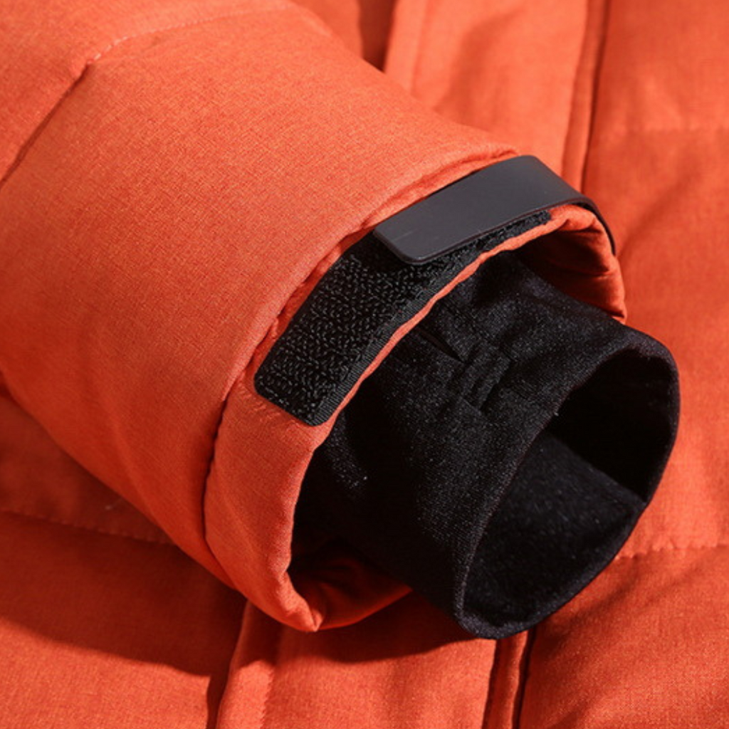 Heren gewatteerde winterjas met hoge capuchon