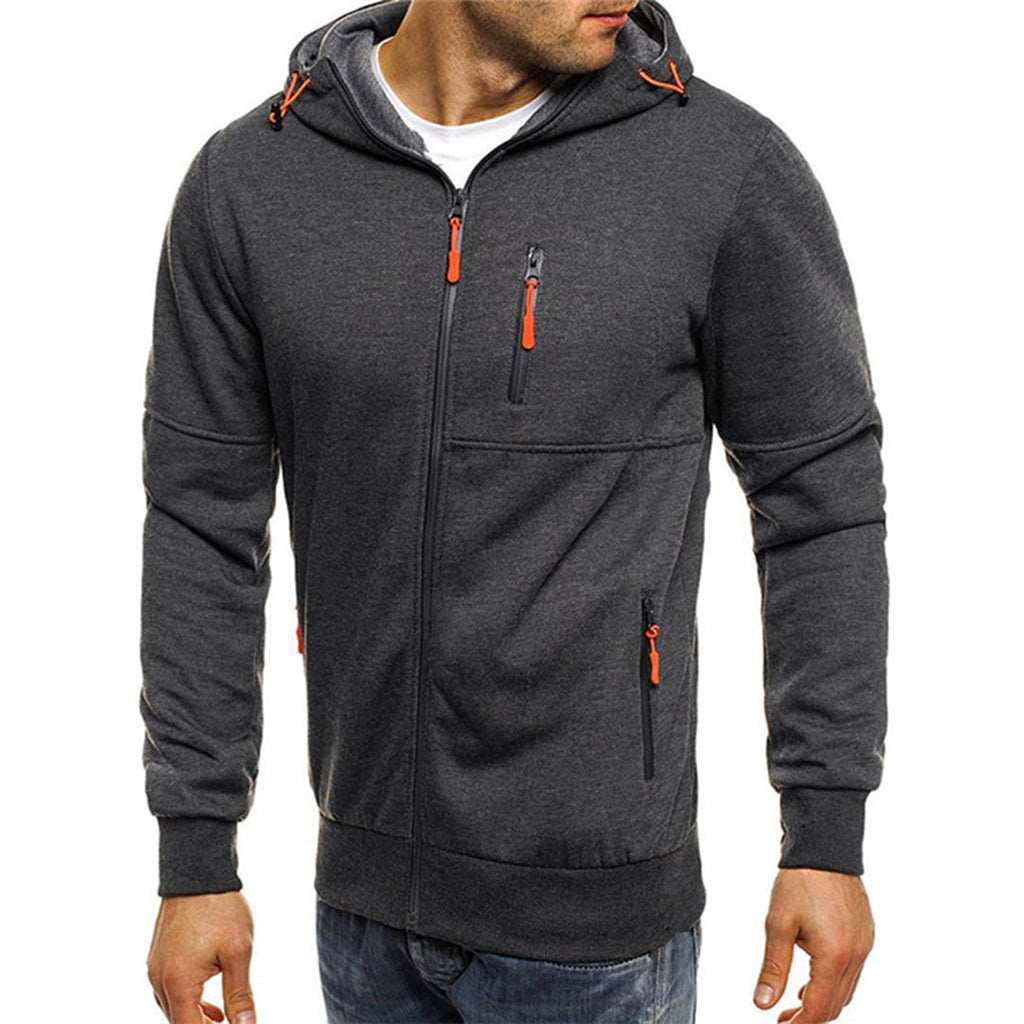 Heren hoodie met volledige rits en gevoerde capuchon