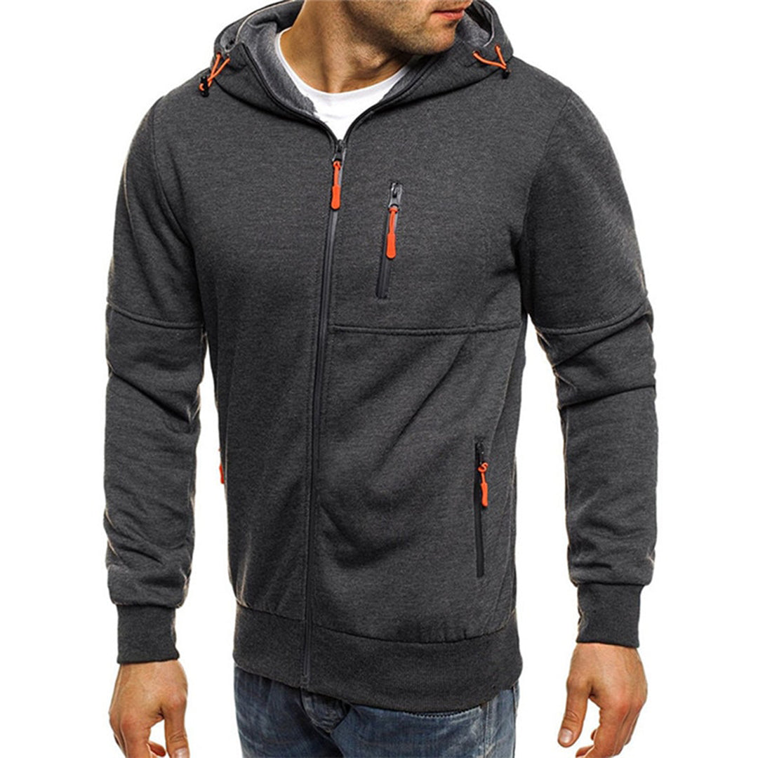 Heren hoodie met volledige rits en gevoerde capuchon