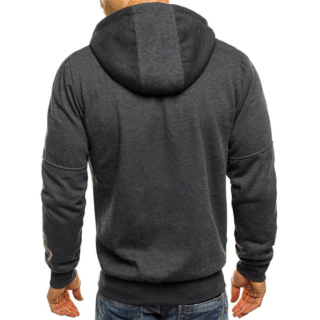 Heren hoodie met volledige rits en gevoerde capuchon