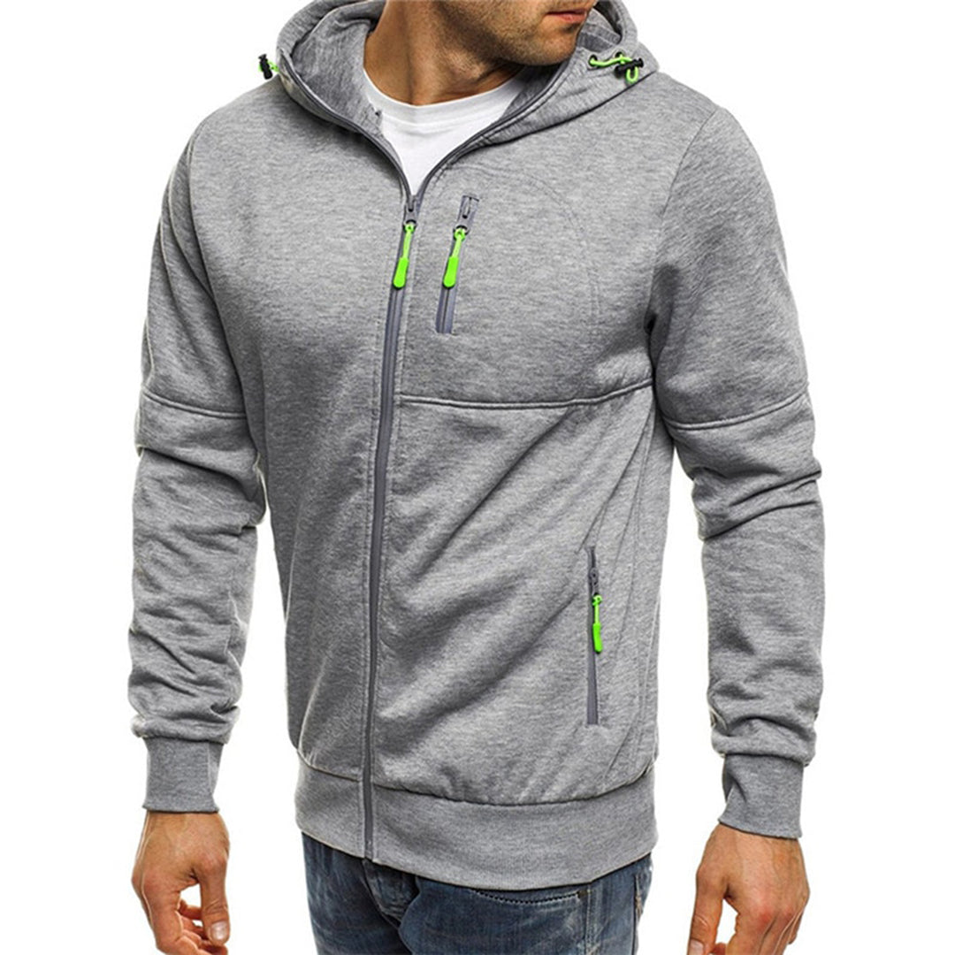 Heren hoodie met volledige rits en gevoerde capuchon