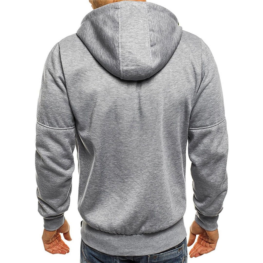 Heren hoodie met volledige rits en gevoerde capuchon