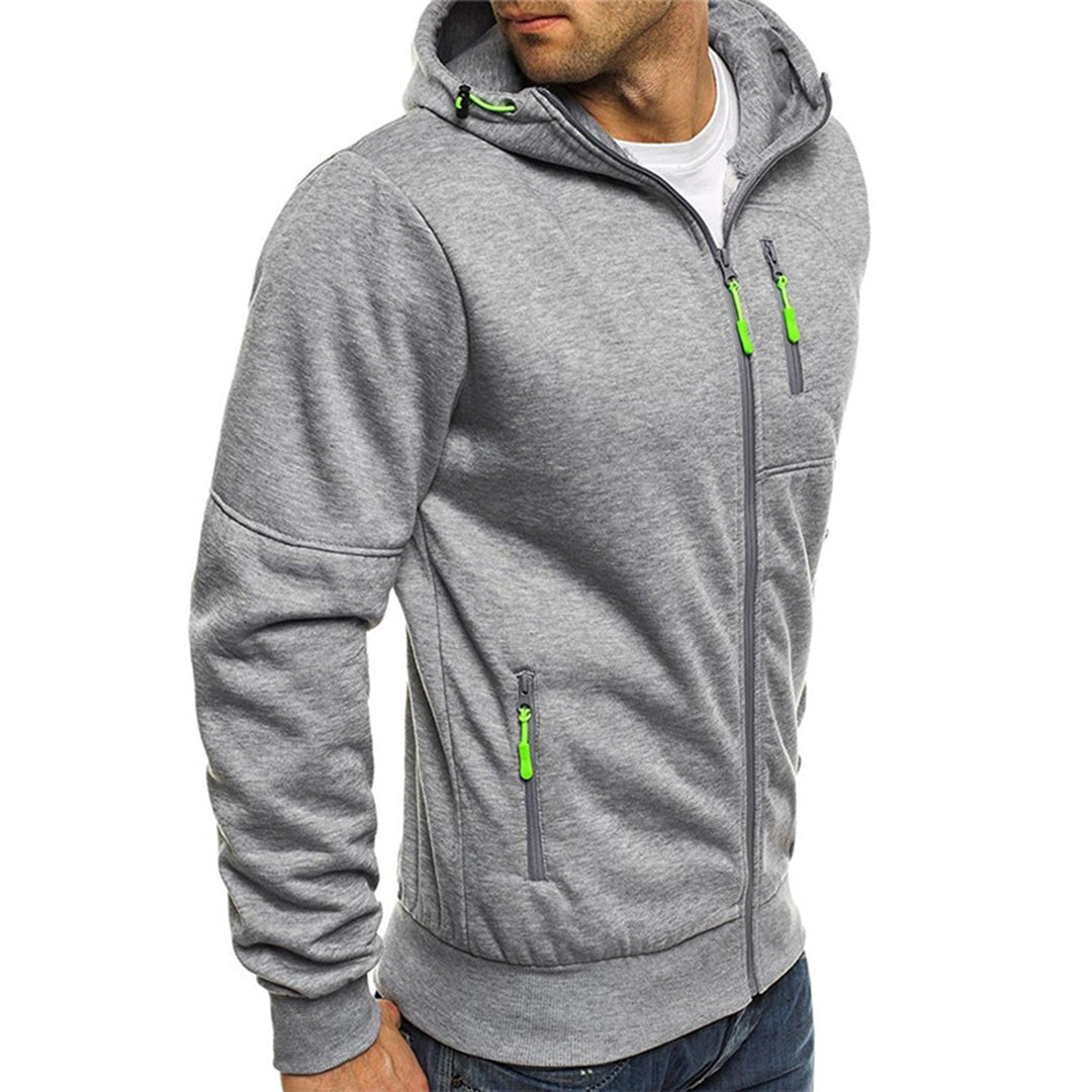 Heren hoodie met volledige rits en gevoerde capuchon
