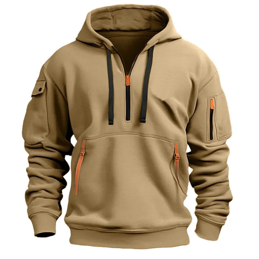 Heren hoodie voor de winter met ritszakken en capuchon