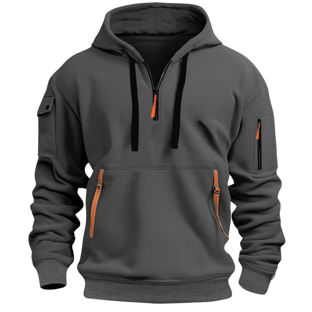 Heren hoodie voor de winter met ritszakken en capuchon