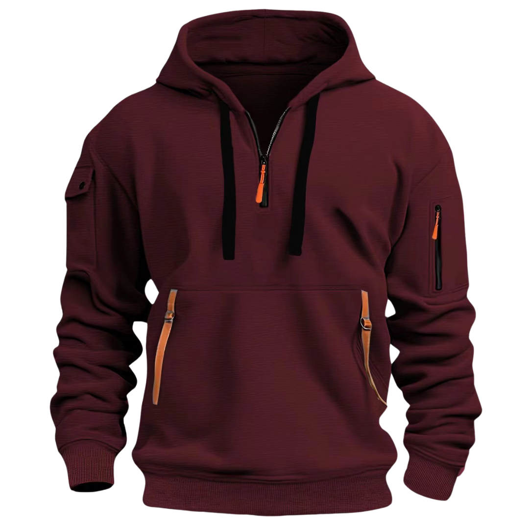 Heren hoodie voor de winter met ritszakken en capuchon