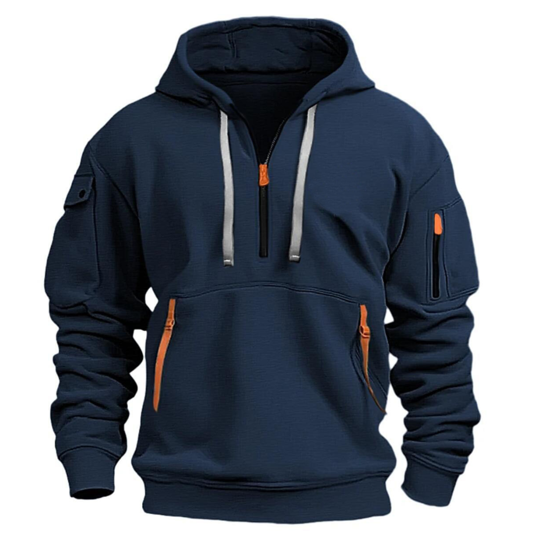 Heren hoodie voor de winter met ritszakken en capuchon