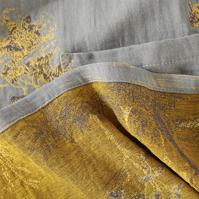 Heren pyjama kimono met landschapsprint
