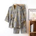 Heren pyjama kimono met landschapsprint