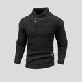 Heren trui met brede kraag en knoopsluiting