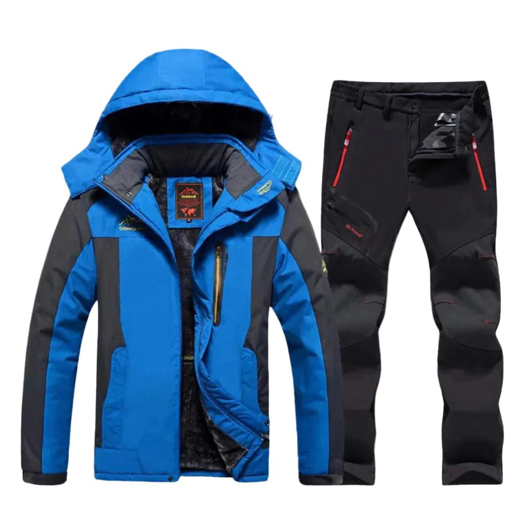 Heren winterjas met bijpassende skibroek en capuchon