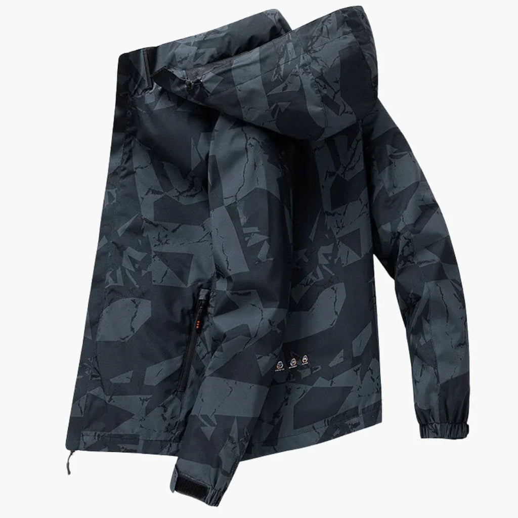 Heren winterjas met capuchon en elastische manchetten