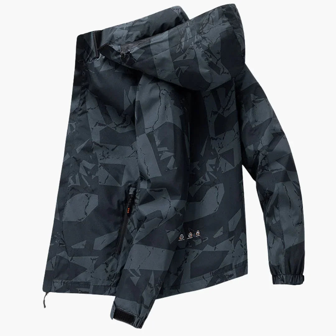 Heren winterjas met capuchon en elastische manchetten