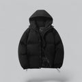 Heren winterjas met capuchon en gewatteerd model