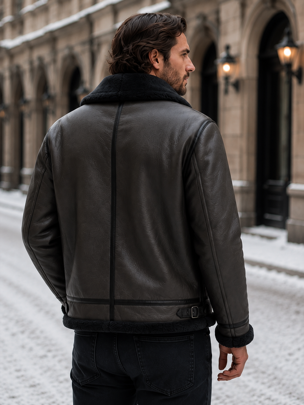 Heren winterjas met zachte kraagvoering