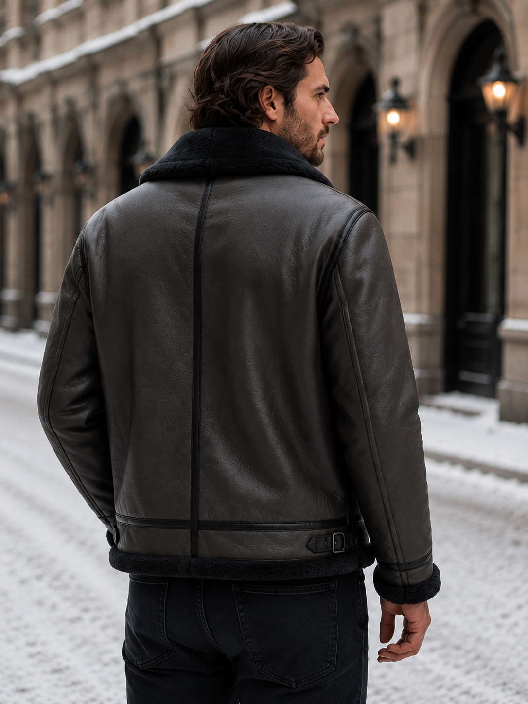 Heren winterjas met zachte kraagvoering